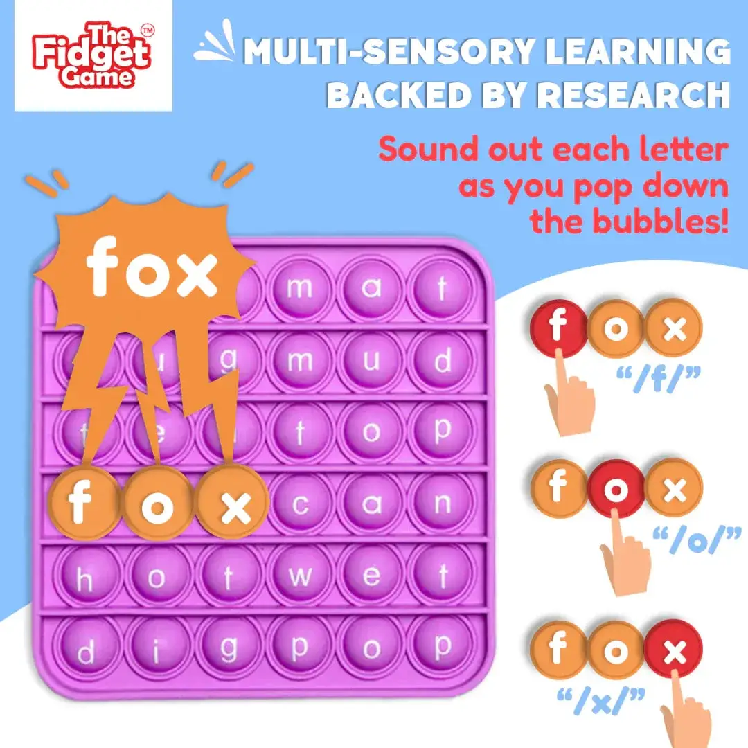 CVC Word Fidget Mats For Reading Practice With Word Pop - The Fidget Games