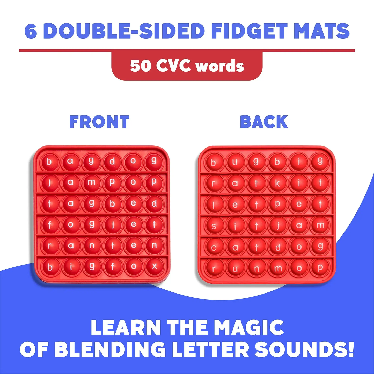 CVC Word Fidget Mats For Reading Practice With Word Pop - The Fidget Games