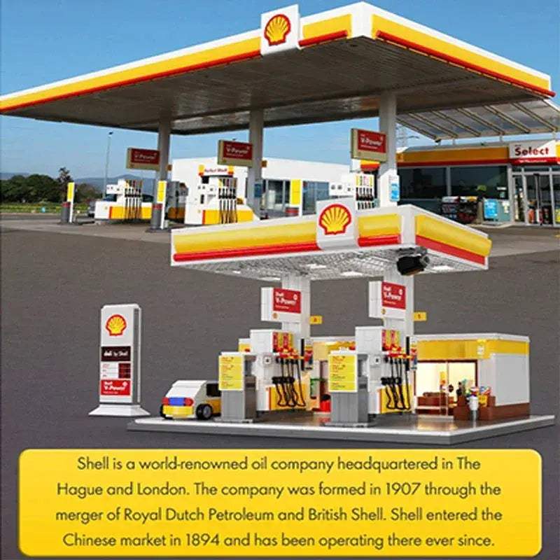 CaDa Gas Station Building Blocks Kit With USB Lighting - ToylandEU