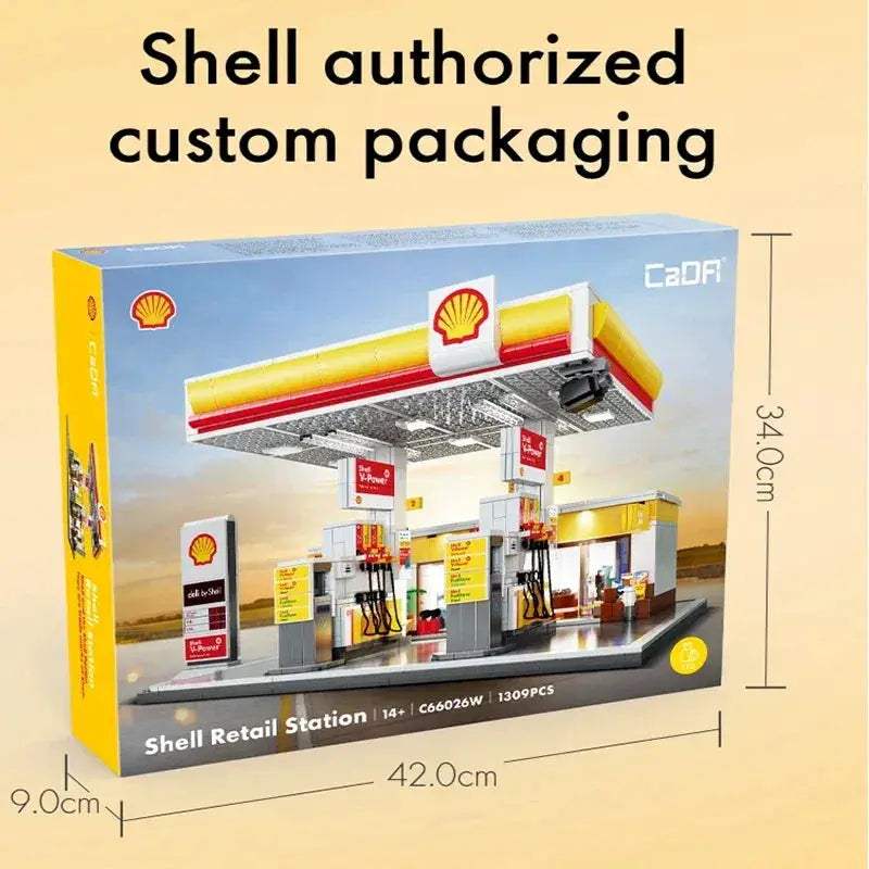 CaDa Gas Station Building Blocks Kit With USB Lighting - ToylandEU