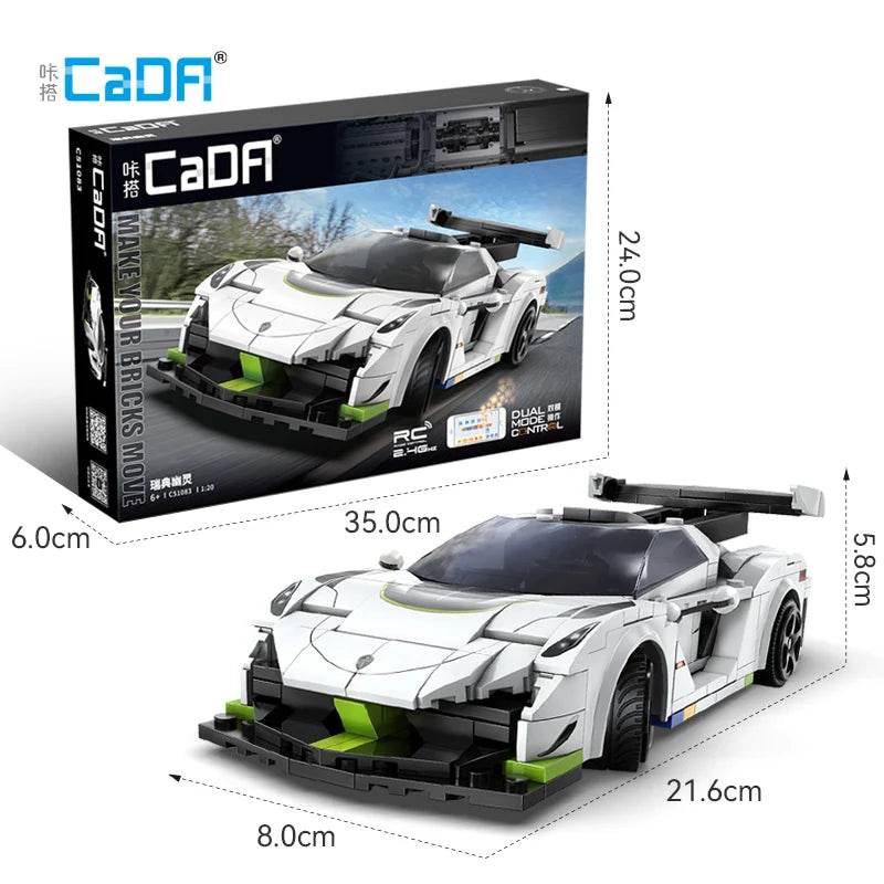 Cada APP Programming Remote Control Swedish Ghost Sports Car Bricks - ToylandEU