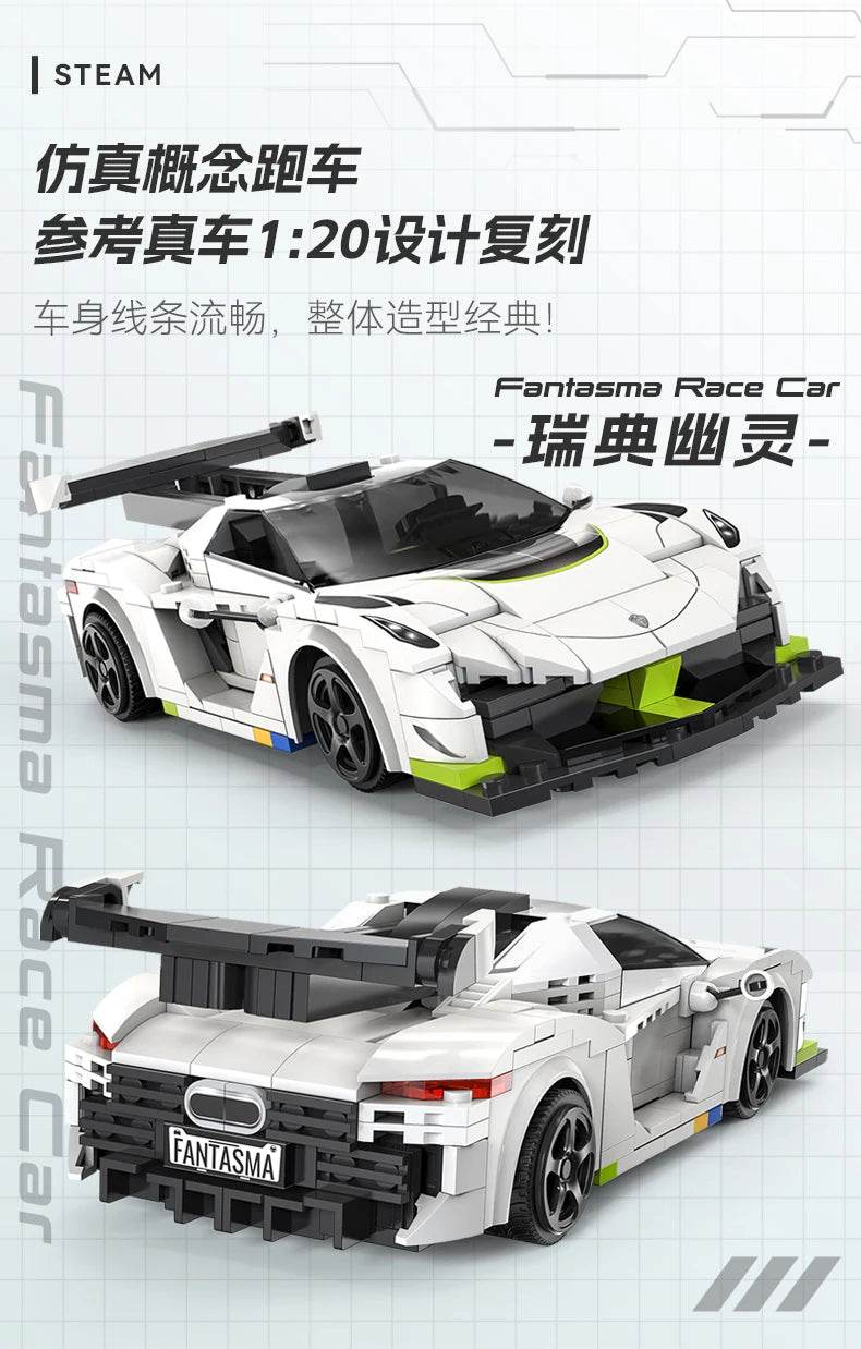 Cada APP Programming Remote Control Swedish Ghost Sports Car Bricks - ToylandEU