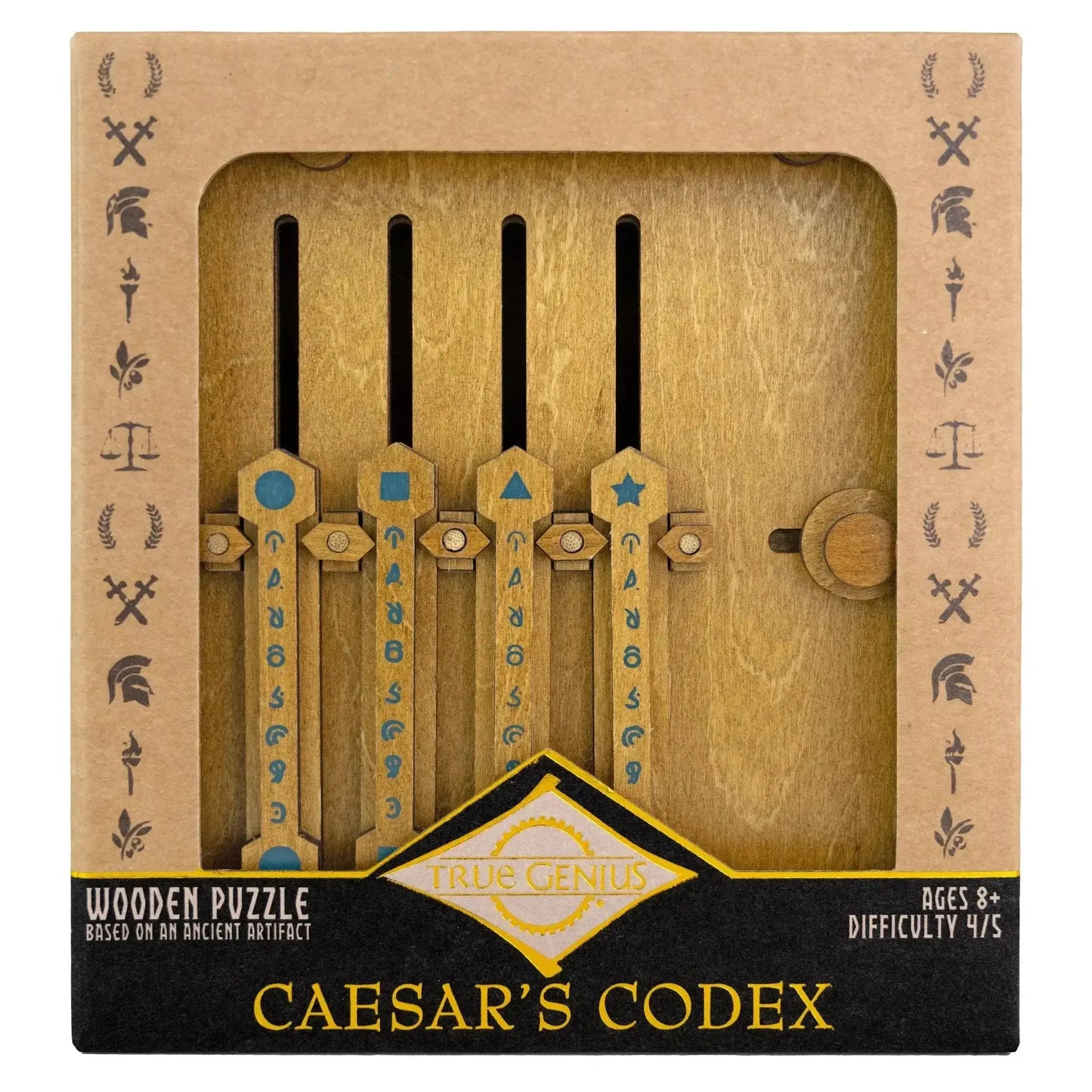 Caesar's Codex Sliding Puzzle Box With Roman Symbol Challenge - ToylandEU