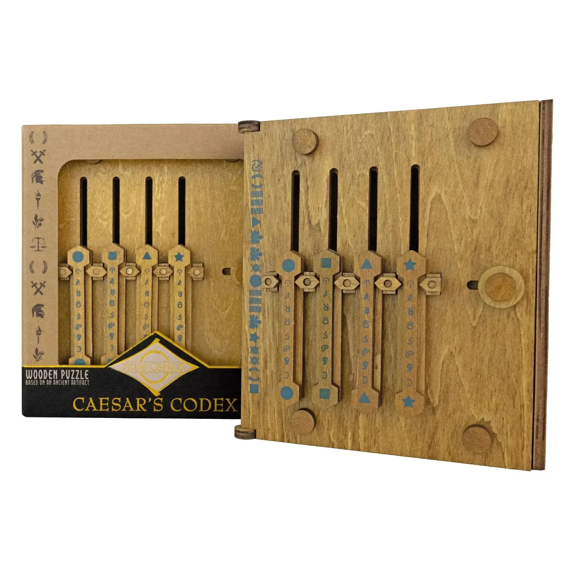 Caesar's Codex Sliding Puzzle Box With Roman Symbol Challenge - ToylandEU