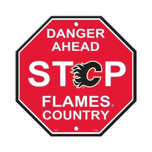  Calgary Flames 12x12 Plastic Stop Style Sign CO USA -  ToylandEU™