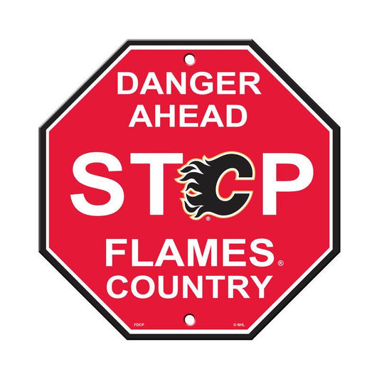 Calgary Flames 12x12 Plastic Stop Style Sign CO USA - ToylandEU