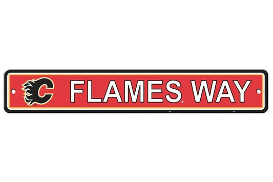  Calgary Flames 4x24 Plastic Street Sign Team Decor -  ToylandEU™