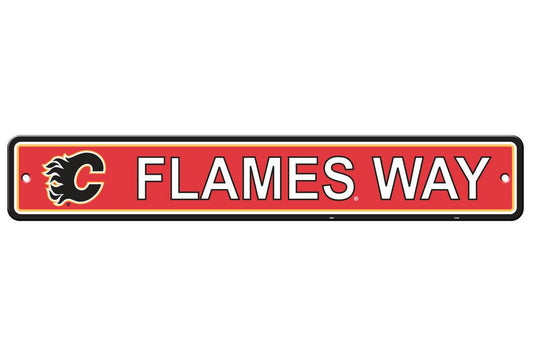 Calgary Flames 4x24 Plastic Street Sign Team Decor - ToylandEU
