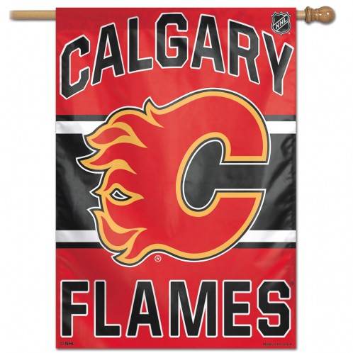 Calgary Flames Banner 28x40 One Sided Indoor Outdoor Nylon - ToylandEU