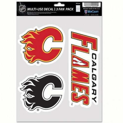Calgary Flames Decals Multi Use 3 Pack Removable Stickers - ToylandEU