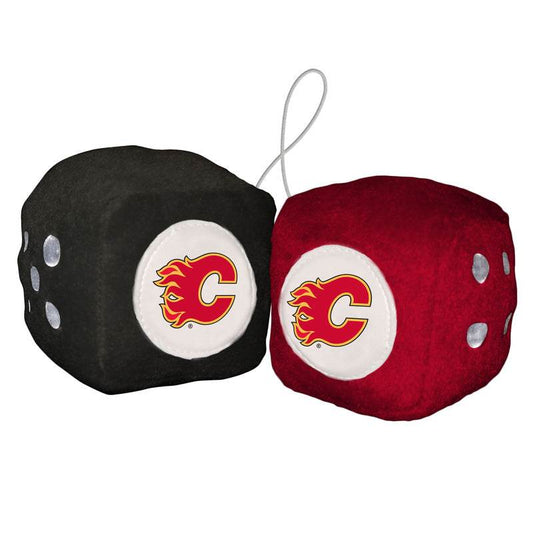 Calgary Flames Fuzzy Dice Plush Hangable 3 Inch Display - ToylandEU