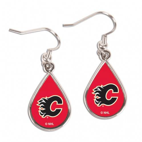 Calgary Flames Tear Drop Style Earrings Officially Licensed - ToylandEU