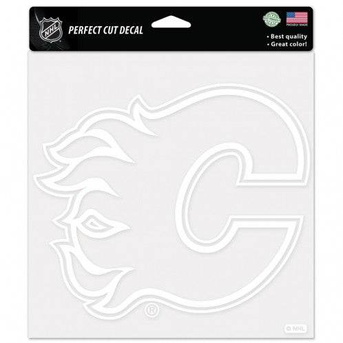 Calgary Flames White 8x8 Decal Perfect Cut Wall Sticker - ToylandEU