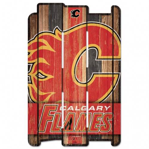 Calgary Flames Wood Fence Sign 11x17 Special Order USA Made - ToylandEU