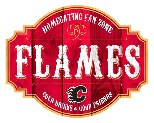  Calgary Flames Wood Sign 12 Inch Homegating Tavern -  ToylandEU™