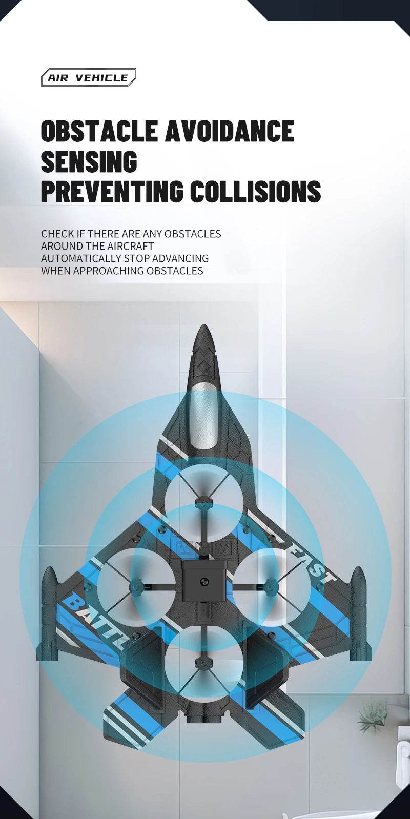 Camera RC Aircraft Obstacle Avoidance Fighter Foam Plane - ToylandEU