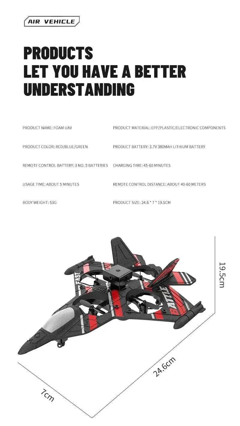  Camera RC Aircraft Obstacle Avoidance Fighter Toy Gift -  ToylandEU™