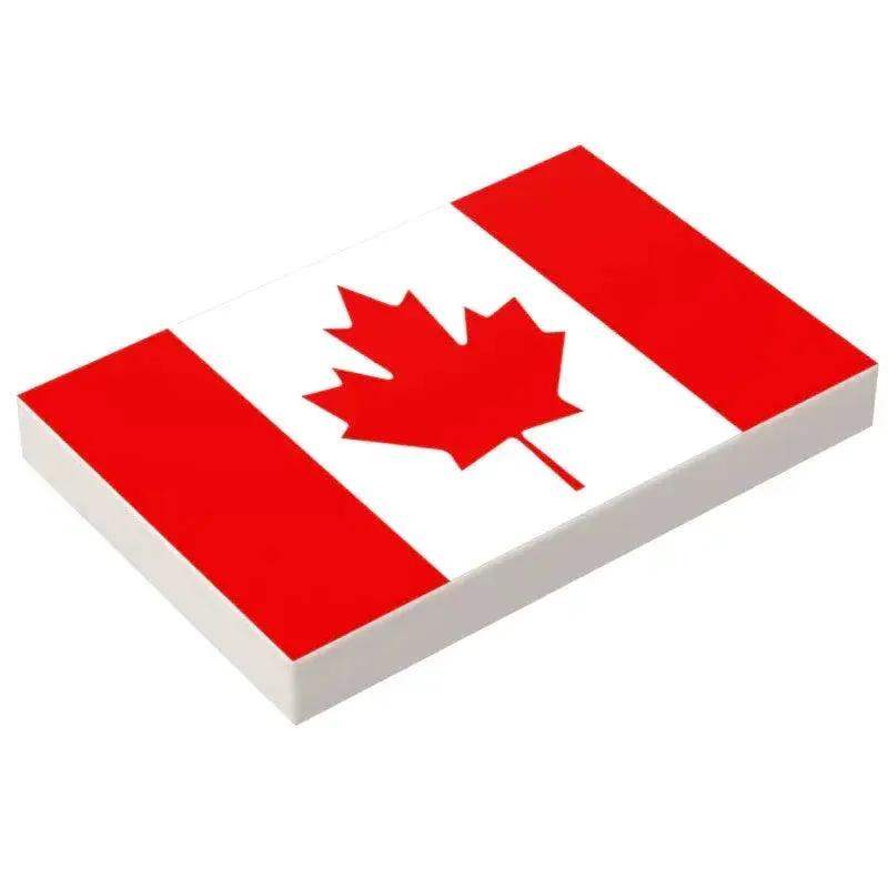 Canada Flag Red and White 2x3 Tile for LEGO Figure Scale Custom Printed Authentic Tile Colors - ToylandEU