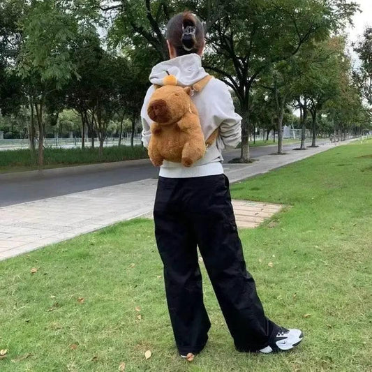  Capibara Backpack Capybara Plush Doll Kawaii Fashion Plushie Children Schoolbag Fur Shoulder Bag Women Mini Knapsack Gift -  ToylandEU™