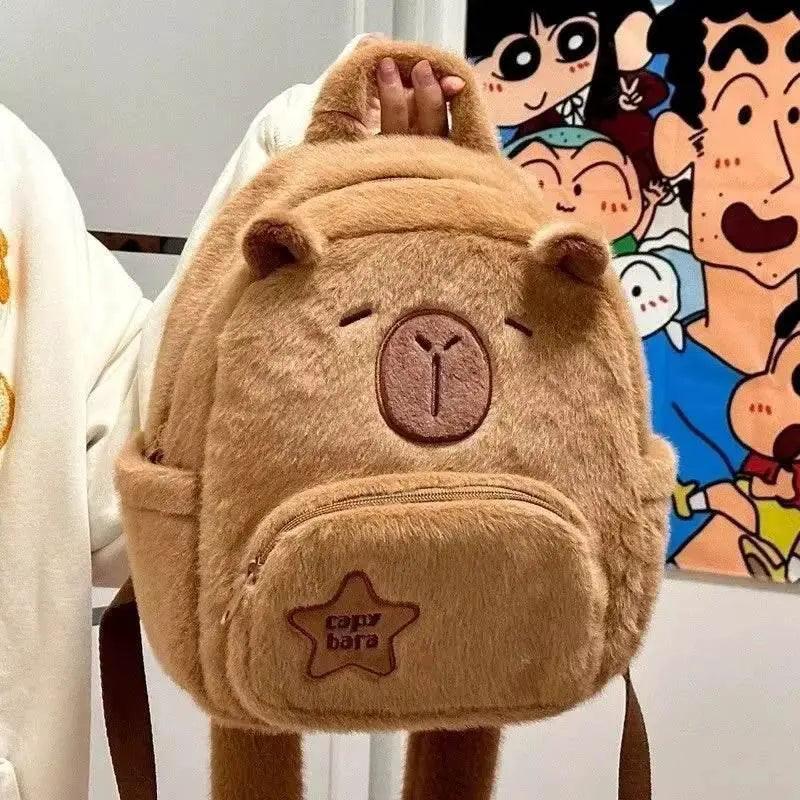  Capibara Backpack Capybara Plush Doll Kawaii Fashion Plushie Children Schoolbag Fur Shoulder Bag Women Mini Knapsack Gift -  ToylandEU™