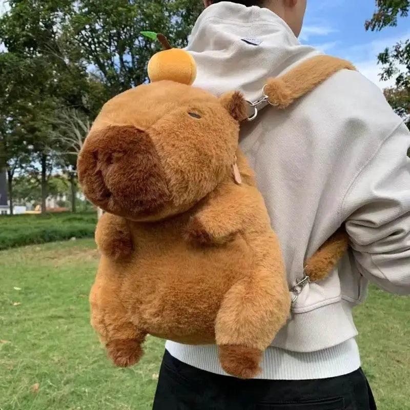  Capibara Backpack Capybara Plush Doll Kawaii Fashion Plushie Children Schoolbag Fur Shoulder Bag Women Mini Knapsack Gift -  ToylandEU™