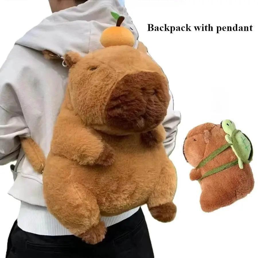  Capibara Backpack Capybara Plush Doll Kawaii Fashion Plushie Children Schoolbag Fur Shoulder Bag Women Mini Knapsack Gift -  ToylandEU™