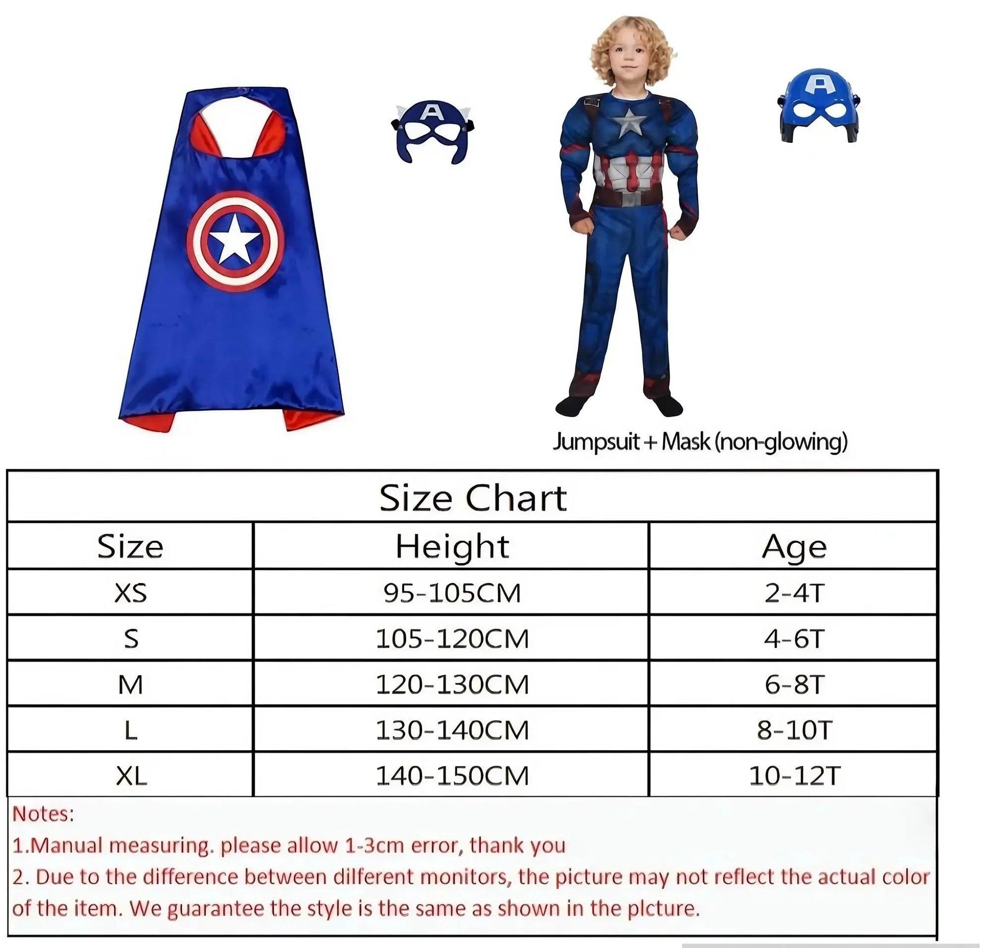  Captain America Costume Kids Muscle Suit Shield -  ToylandEU™