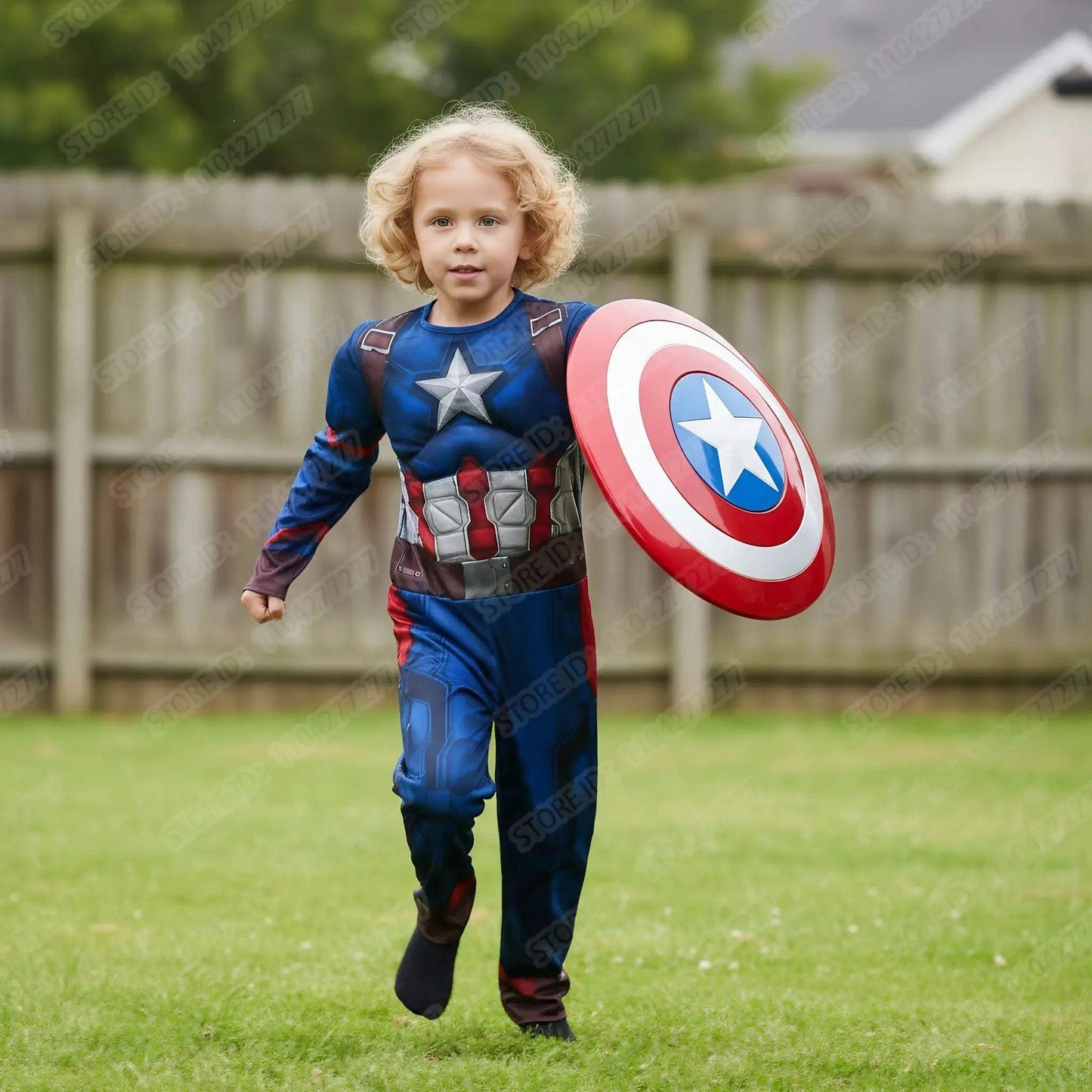  Captain America Costume Kids Muscle Suit Shield -  ToylandEU™
