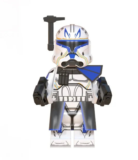 Captain Rex Star Wars Figure ABS Plastic Figure Standard 1.5 Inch Size Blue and White Armor - ToylandEU