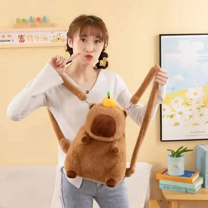 Capybara Plush Backpack Kawaii Cute Fur Bag For Kids - ToylandEU