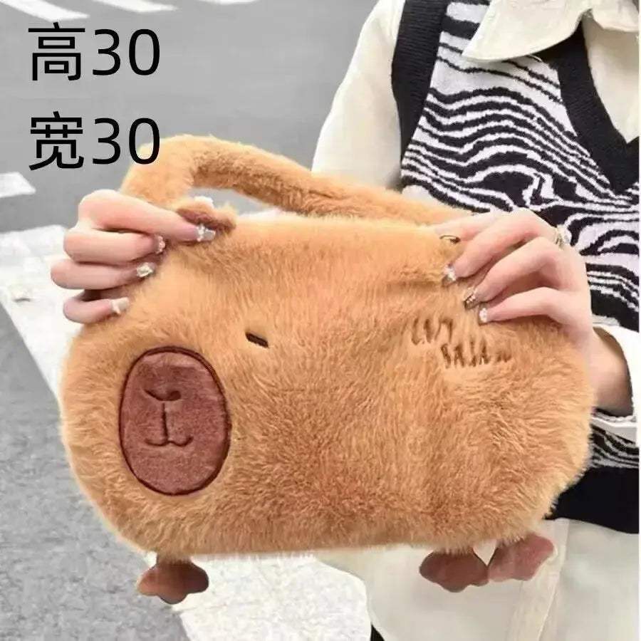 Capybara Plush Backpack Kawaii Cute Fur Bag For Kids - ToylandEU