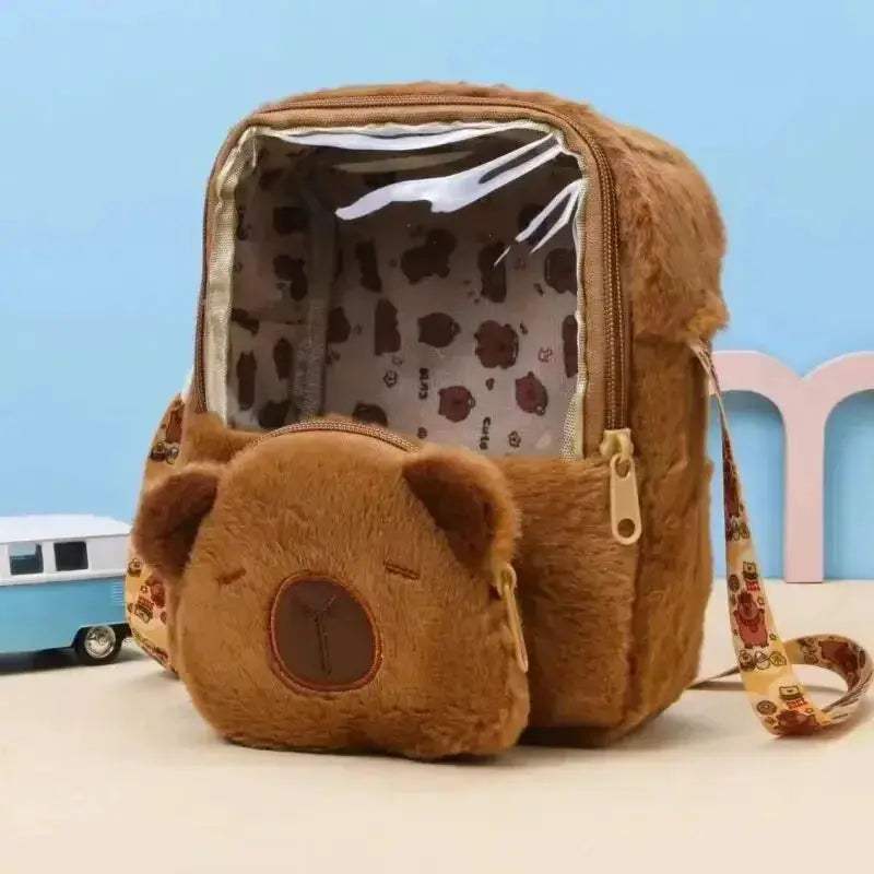 Capybara Plush Backpack Kawaii Cute Fur Bag For Kids - ToylandEU