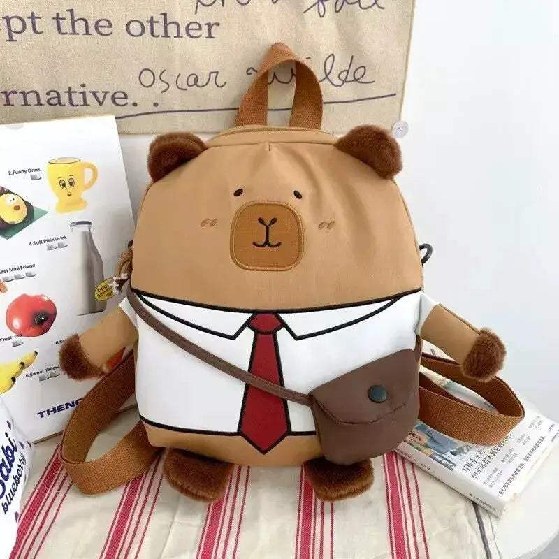 Capybara Plush Backpack Kawaii Cute Fur Bag For Kids - ToylandEU