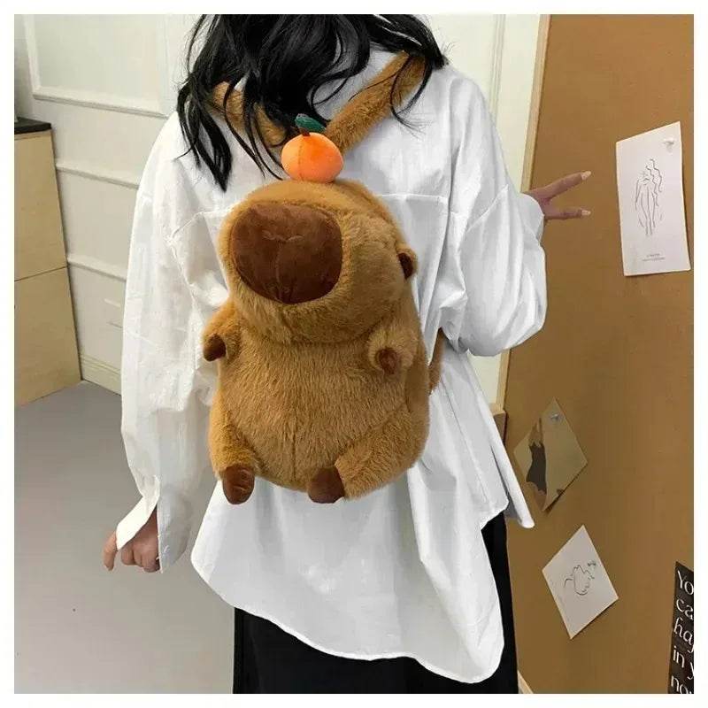 Capybara Plush Backpack Kawaii Fashion Plushie Doll Fur Bag Children's Shoulder Mini Knapsack Gift For Girlfriend - ToylandEU