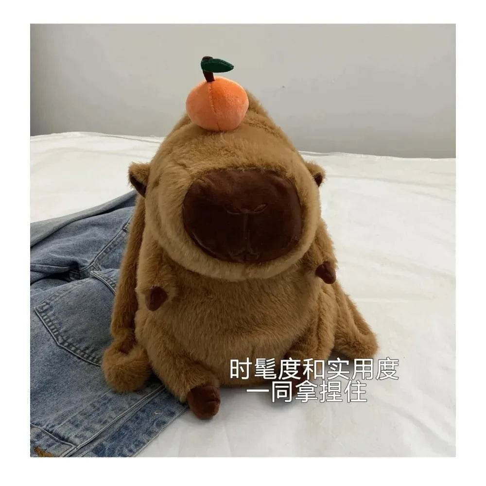 Capybara Plush Backpack Kawaii Fashion Plushie Doll Fur Bag Children's Shoulder Mini Knapsack Gift For Girlfriend - ToylandEU