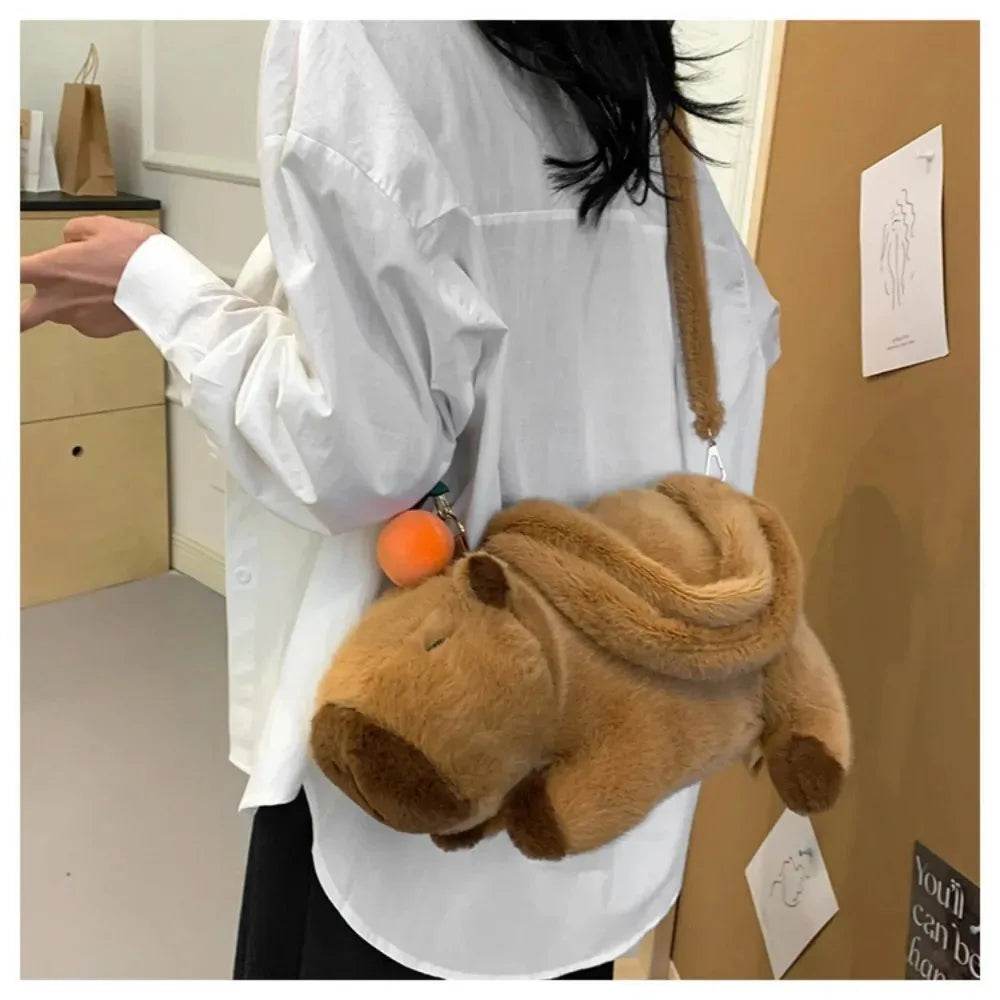 Capybara Plush Backpack Kawaii Fashion Plushie Doll Fur Bag Children's Shoulder Mini Knapsack Gift For Girlfriend - ToylandEU