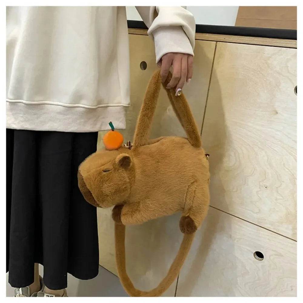 Capybara Plush Backpack Kawaii Fashion Plushie Doll Fur Bag Children's Shoulder Mini Knapsack Gift For Girlfriend - ToylandEU
