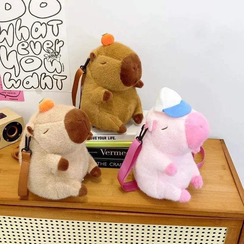 Capybara Plush Backpack Large Capacity Cute Crossbody Bag - ToylandEU