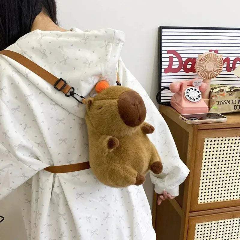 Capybara Plush Backpack Large Capacity Cute Crossbody Bag - ToylandEU