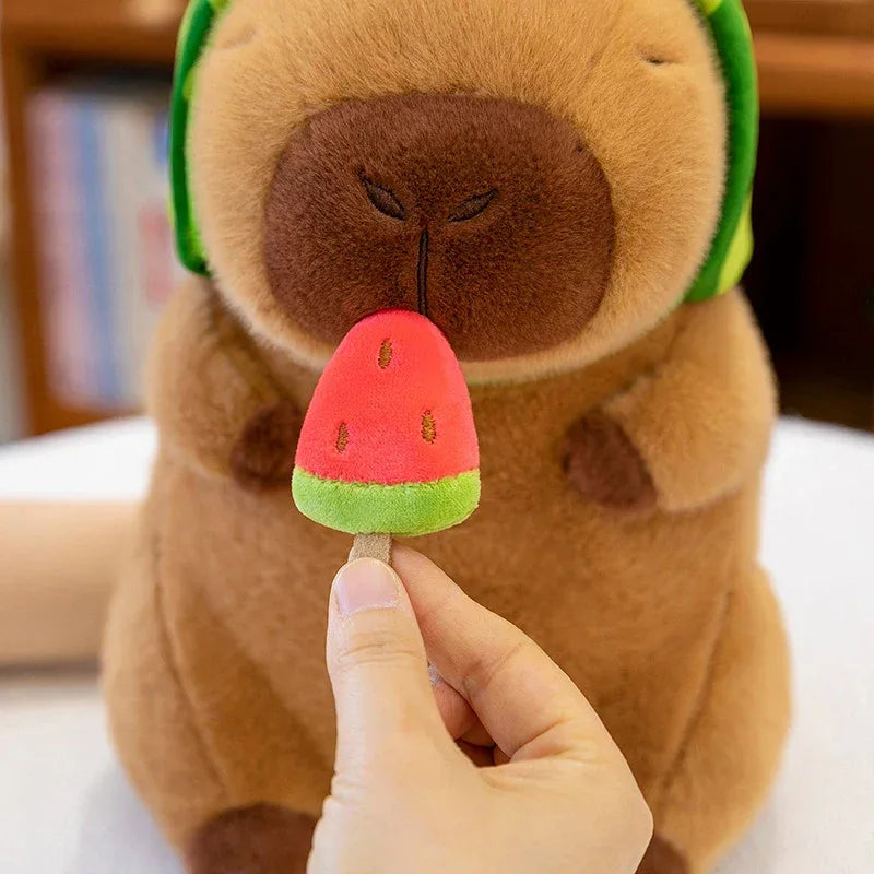 Capybara Plush Toy Watermelon Design Stretchable Fluffy Doll - ToylandEU