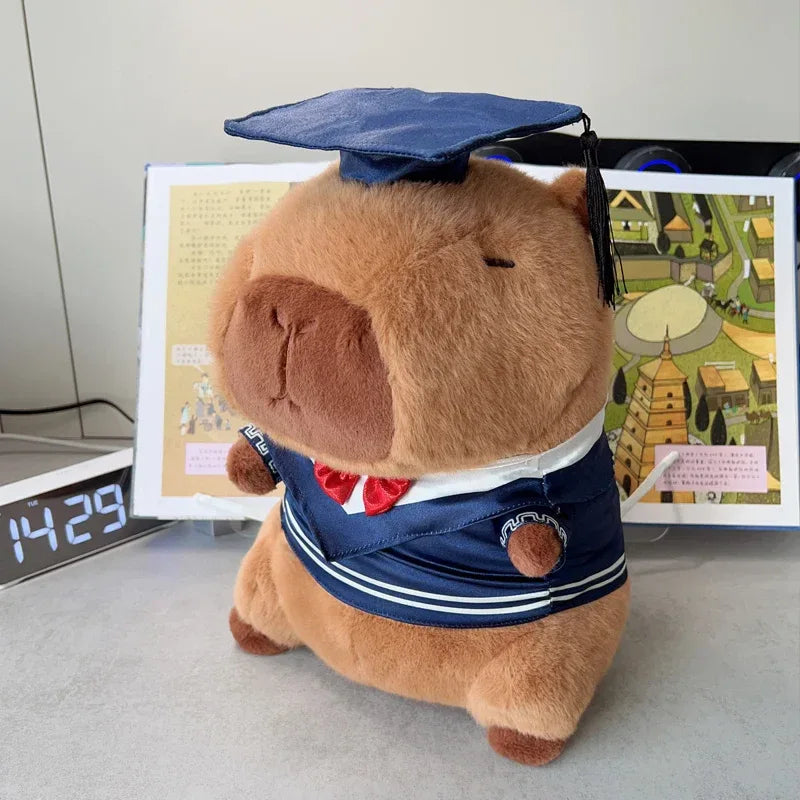 Capybara Plush Toy With Graduation Cap Cute Pillow - ToylandEU
