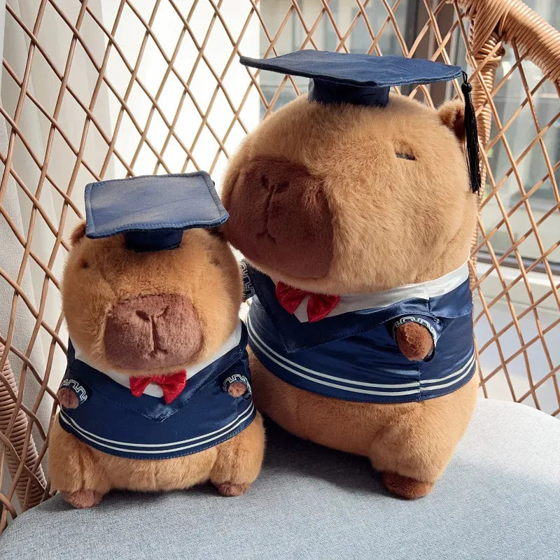 Capybara Plush Toy With Graduation Cap Cute Pillow - ToylandEU