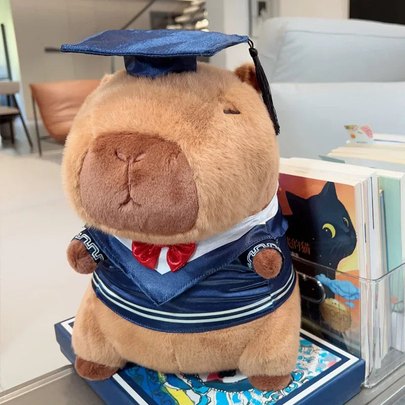 Capybara Plush Toy With Graduation Cap Cute Pillow - ToylandEU