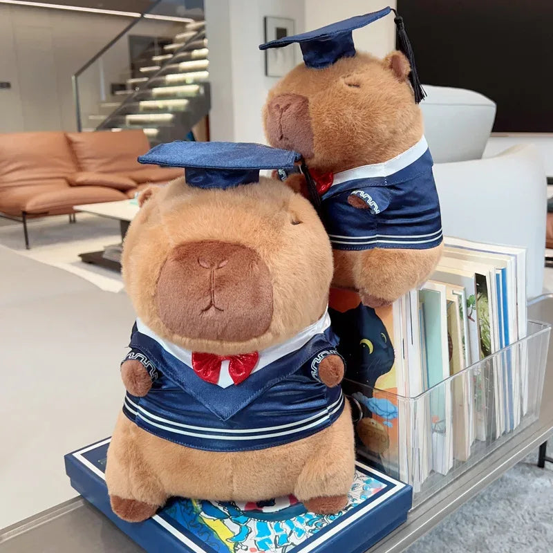 Capybara Plush Toy With Graduation Cap Cute Pillow - ToylandEU