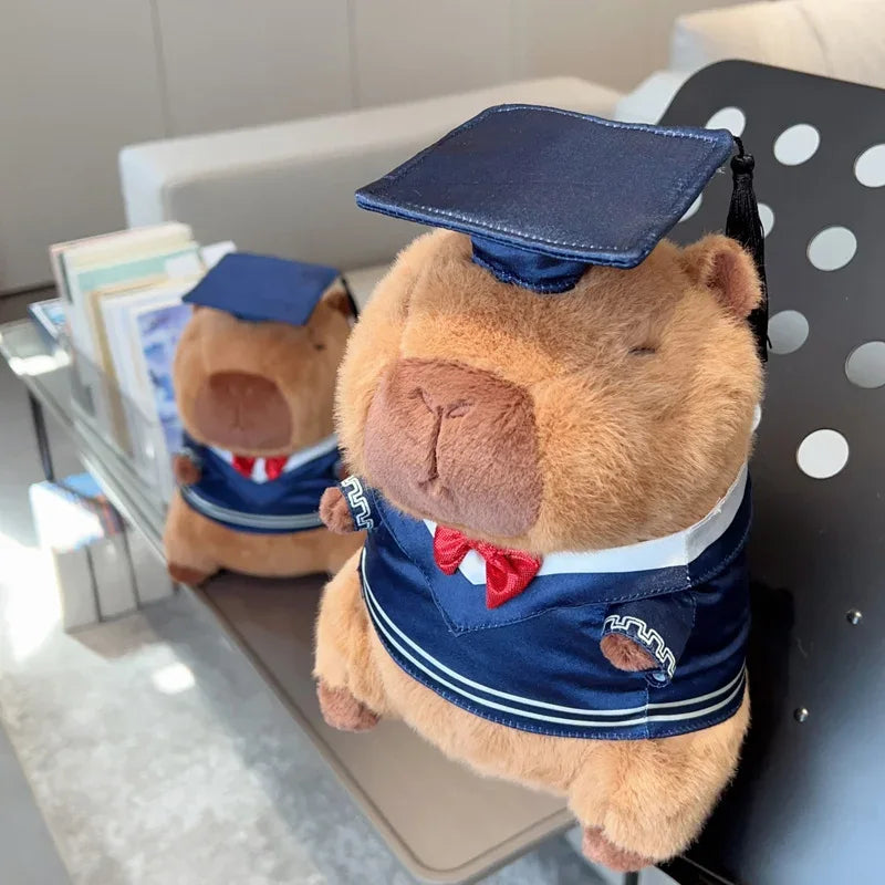 Capybara Plush Toy With Graduation Cap Cute Pillow - ToylandEU