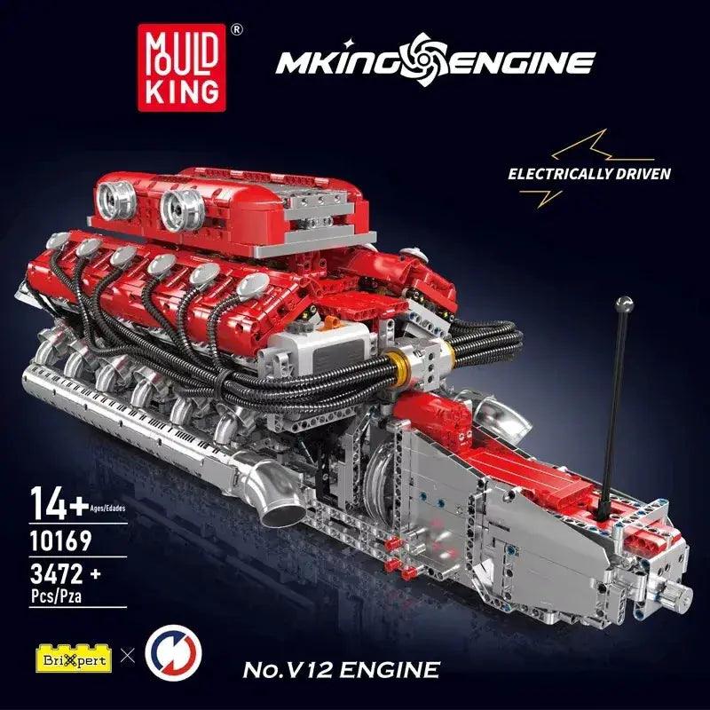  Mould King Motorized V12 Engine Building Blocks Set -  ToylandEU™