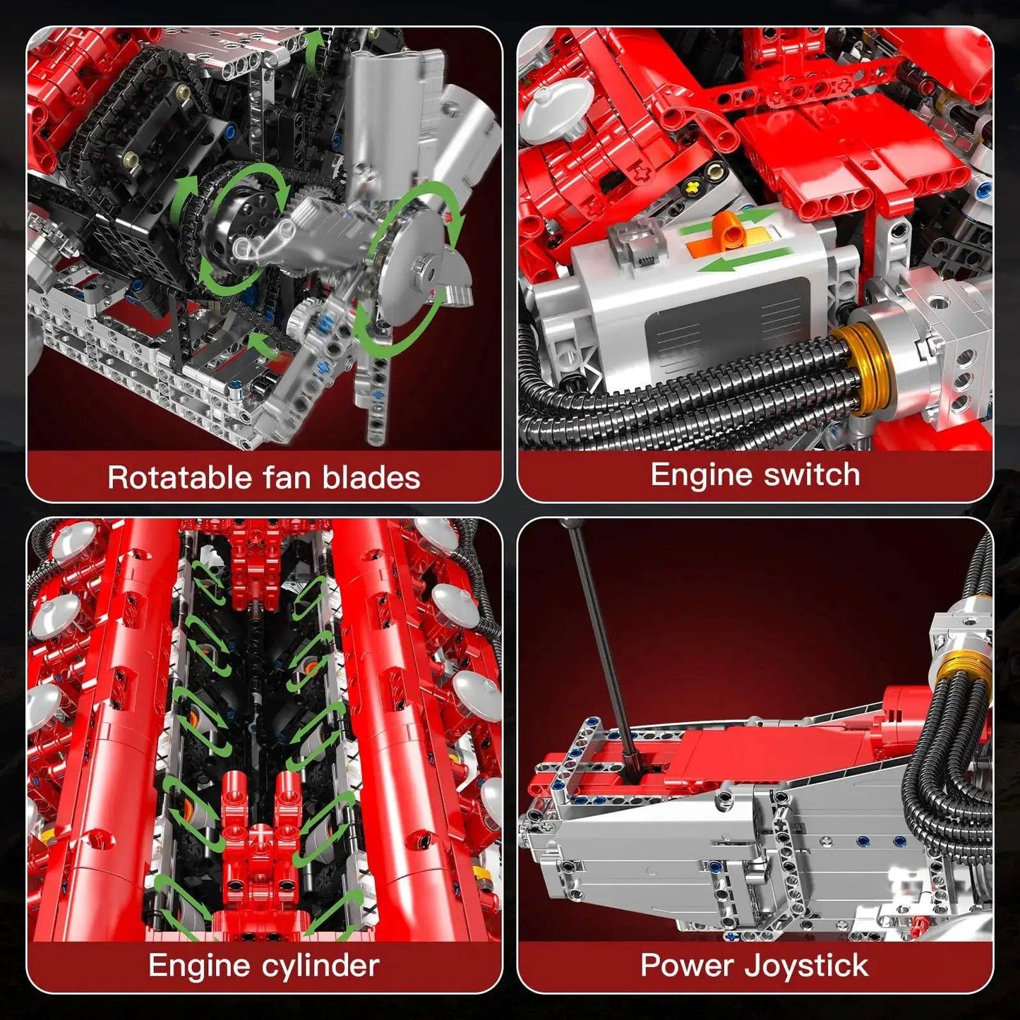  Mould King Motorized V12 Engine Building Blocks Set -  ToylandEU™