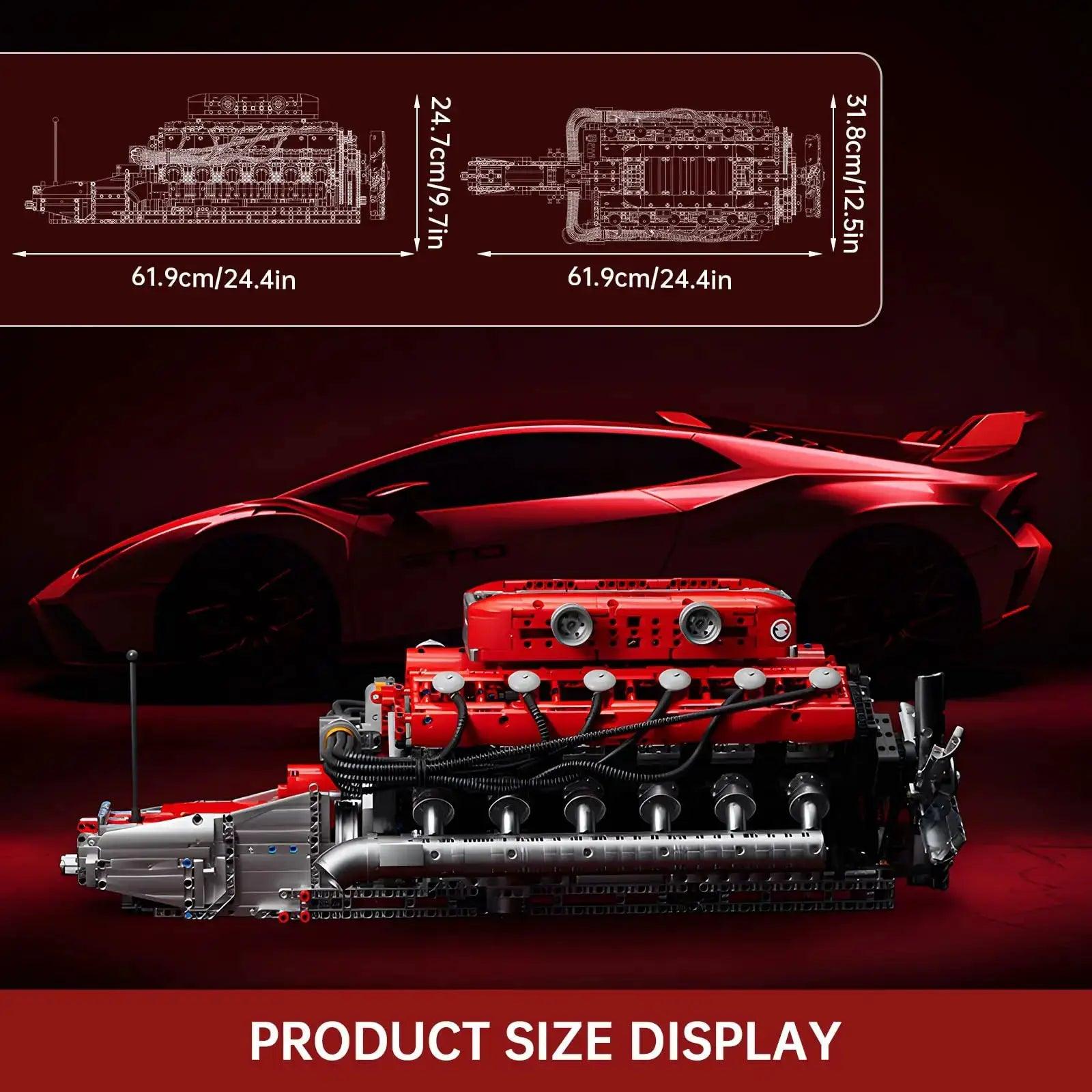 Mould King Motorized V12 Engine Building Blocks Set -  ToylandEU™