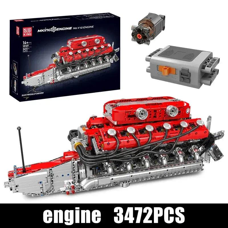  Mould King Motorized V12 Engine Building Blocks Set -  ToylandEU™