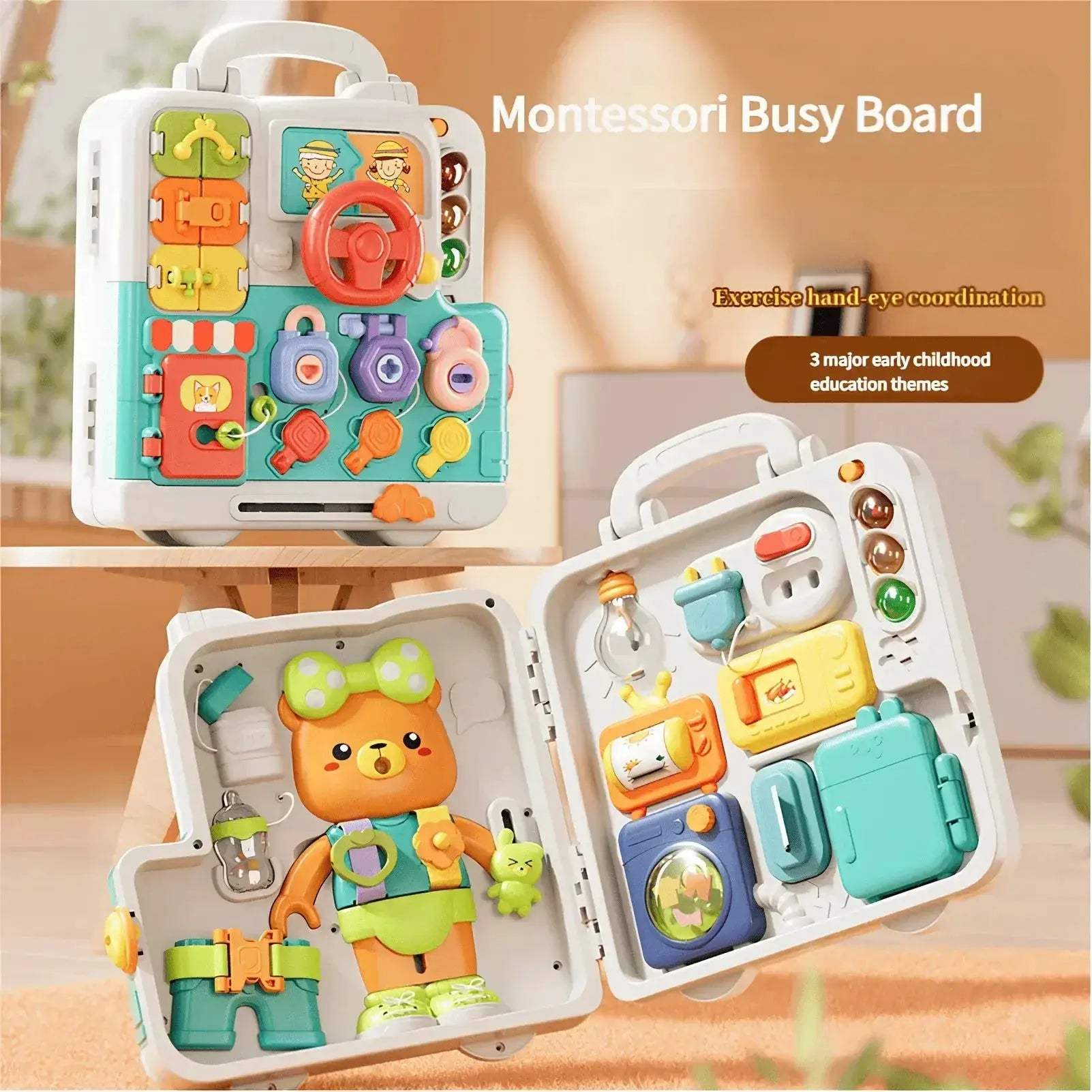 Car Shaped Montessori Busy Board For Sensory Learning - ToylandEU
